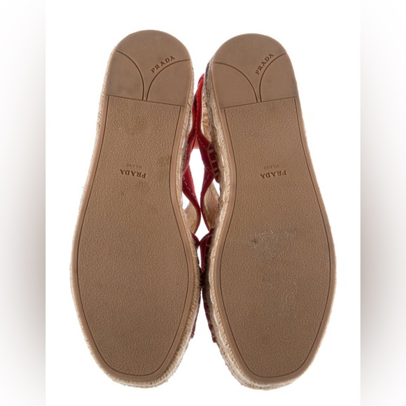 ♥️PRADA♥️ Red Suede Espadrilles - Picture 4 of 6